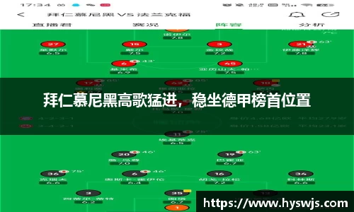 拜仁慕尼黑高歌猛进，稳坐德甲榜首位置