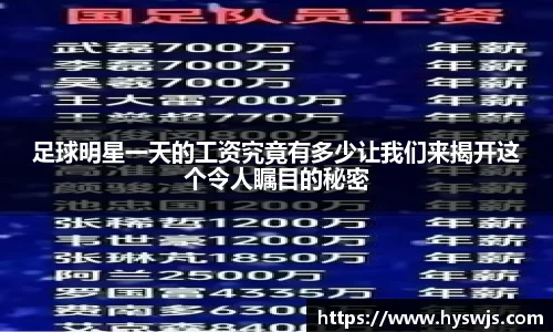 足球明星一天的工资究竟有多少让我们来揭开这个令人瞩目的秘密